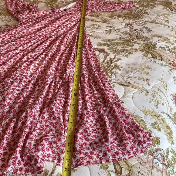 Code X Mode Red Floral Maxi Shirt Dress Red Size Small EUC Coquette - Picture 14 of 16